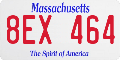 MA license plate 8EX464
