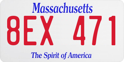 MA license plate 8EX471