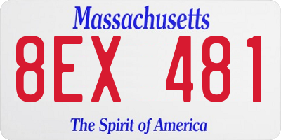 MA license plate 8EX481