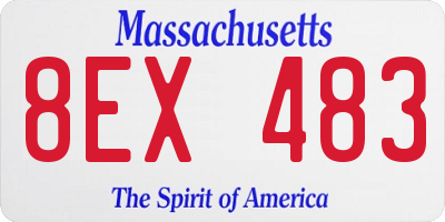 MA license plate 8EX483