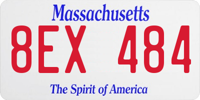 MA license plate 8EX484