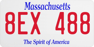 MA license plate 8EX488