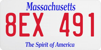 MA license plate 8EX491