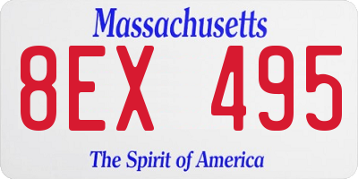 MA license plate 8EX495