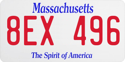 MA license plate 8EX496