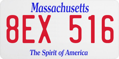 MA license plate 8EX516