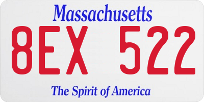 MA license plate 8EX522