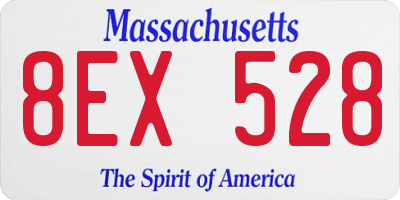 MA license plate 8EX528
