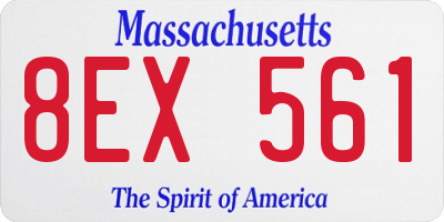 MA license plate 8EX561