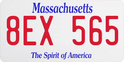 MA license plate 8EX565
