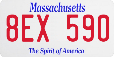 MA license plate 8EX590
