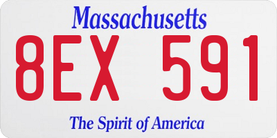 MA license plate 8EX591