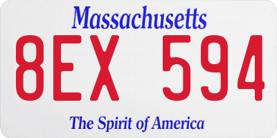 MA license plate 8EX594