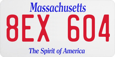 MA license plate 8EX604