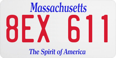 MA license plate 8EX611