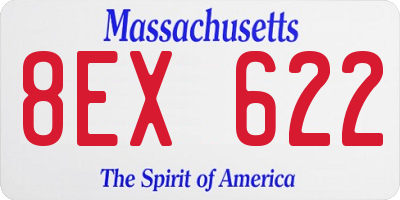 MA license plate 8EX622