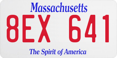 MA license plate 8EX641