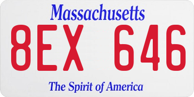 MA license plate 8EX646