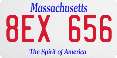 MA license plate 8EX656