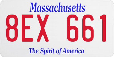 MA license plate 8EX661