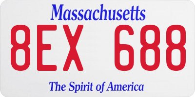 MA license plate 8EX688