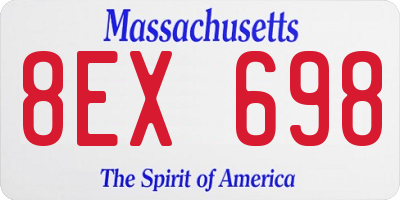 MA license plate 8EX698