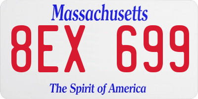 MA license plate 8EX699