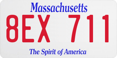 MA license plate 8EX711