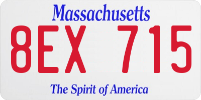MA license plate 8EX715