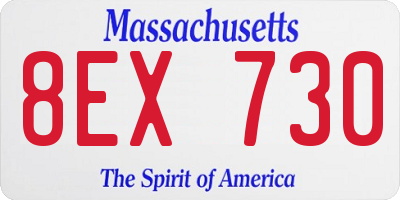 MA license plate 8EX730