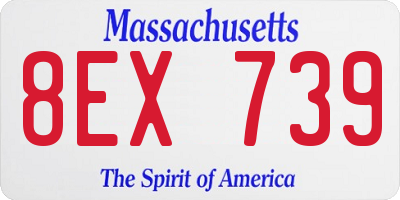 MA license plate 8EX739