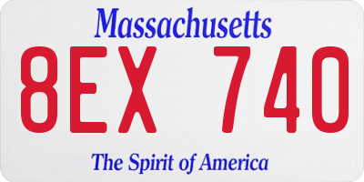 MA license plate 8EX740