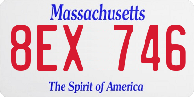 MA license plate 8EX746