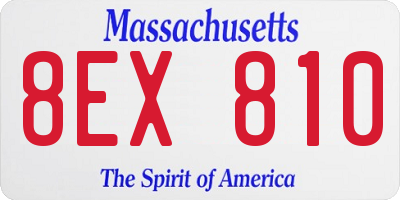 MA license plate 8EX810