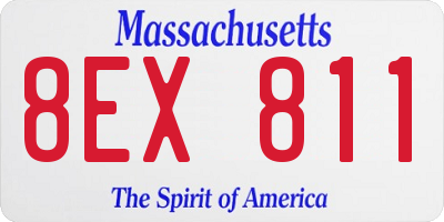 MA license plate 8EX811