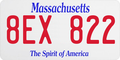 MA license plate 8EX822