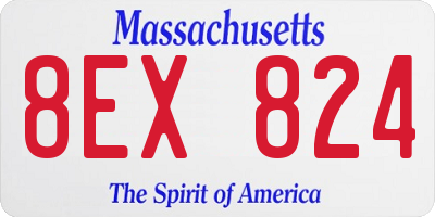 MA license plate 8EX824