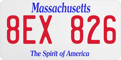 MA license plate 8EX826