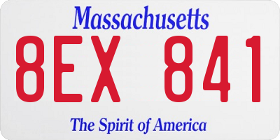 MA license plate 8EX841
