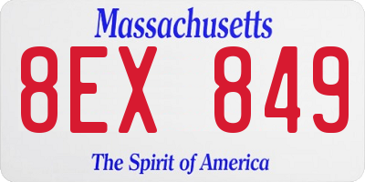MA license plate 8EX849