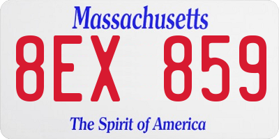 MA license plate 8EX859