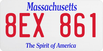 MA license plate 8EX861
