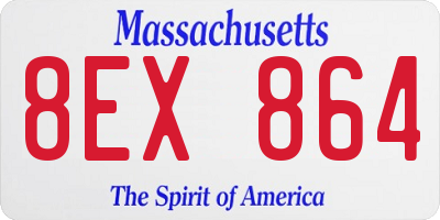 MA license plate 8EX864