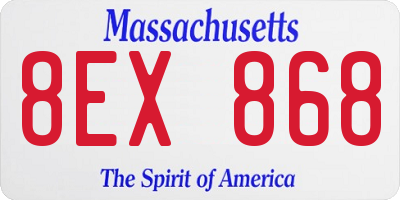 MA license plate 8EX868