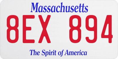 MA license plate 8EX894