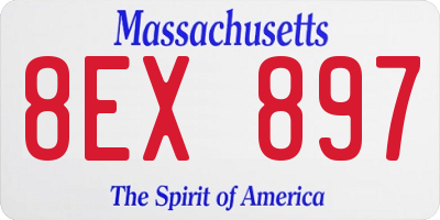 MA license plate 8EX897