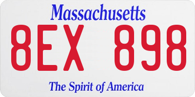 MA license plate 8EX898