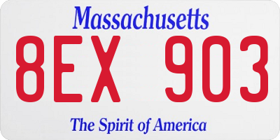 MA license plate 8EX903