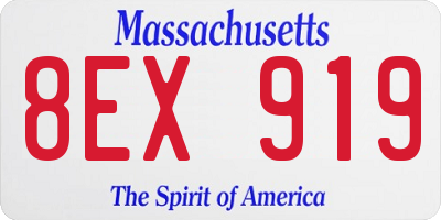 MA license plate 8EX919