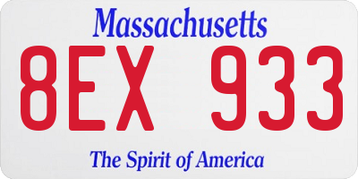 MA license plate 8EX933